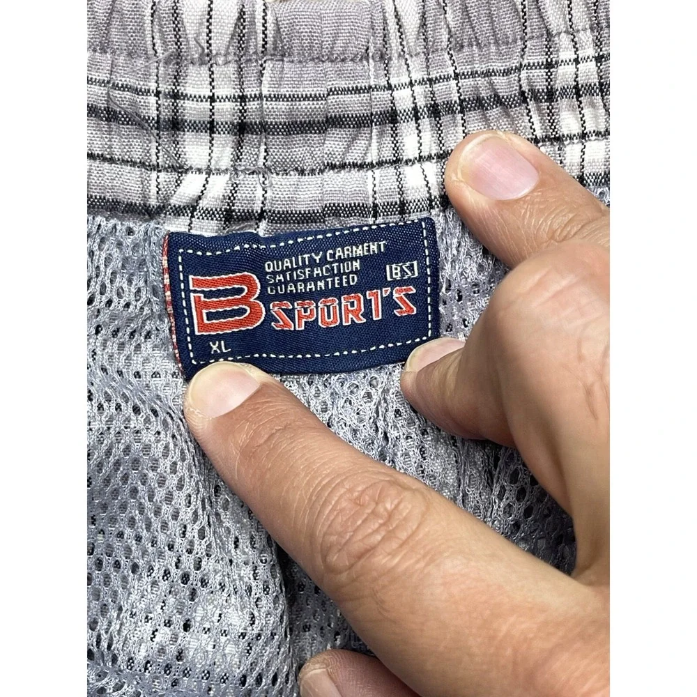 B Sports Men's XL Board Shorts/Trunks Gray Stripes‎ Cargo Trunks